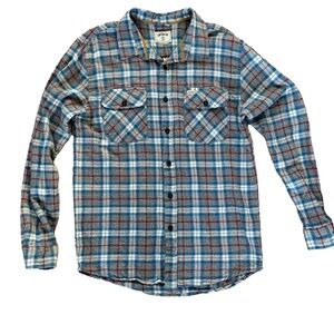 Captain Fin Flannel Shirt Size M Night Raid Plaid Button-Up Cotton Surf